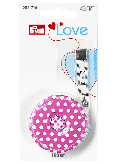 Рулетка портновская Prym Love с сантиметровой шкалой 1.5м, розовая 
